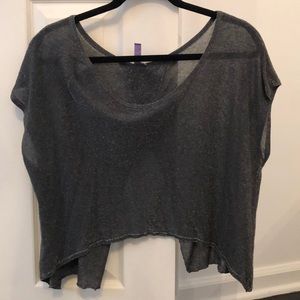 LF metallic crop top open back